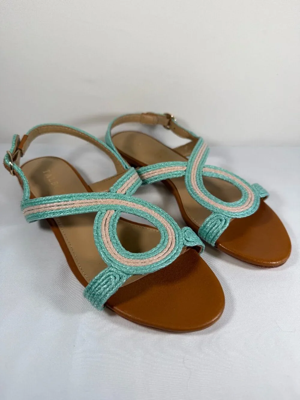 NWOT TALBOTS Keri Raffia Straw Strappy Sandals 7